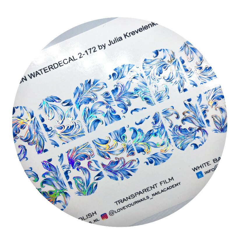 Blue curls with foil 2-172, Foil color: Silver