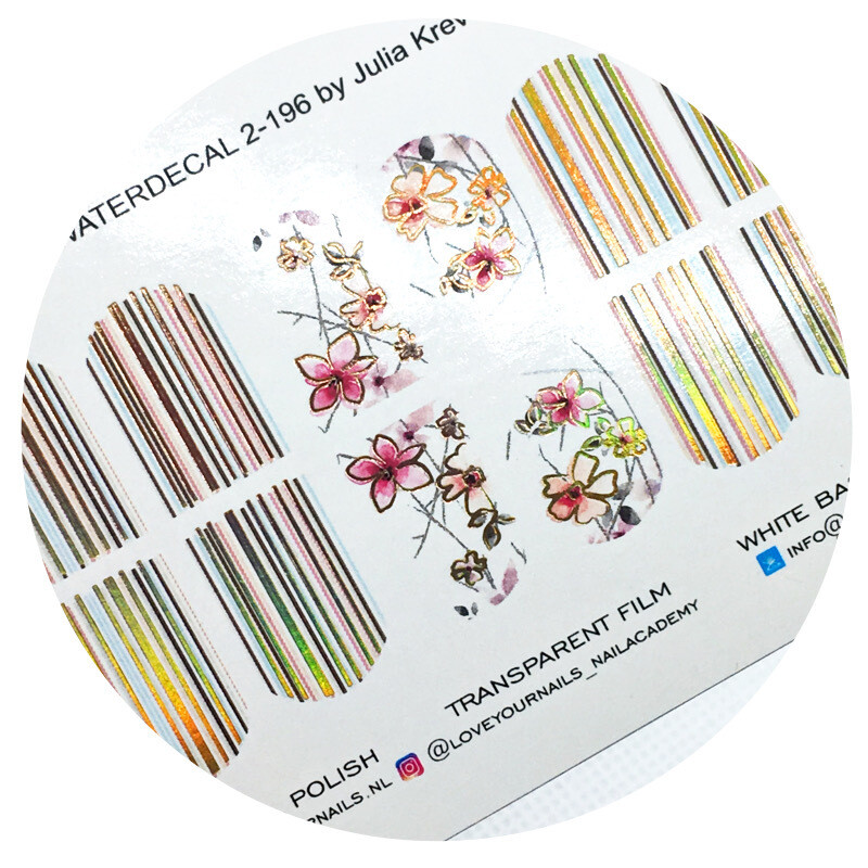 Flowers and stripes 2-196, Foil color: Gold Holographic
