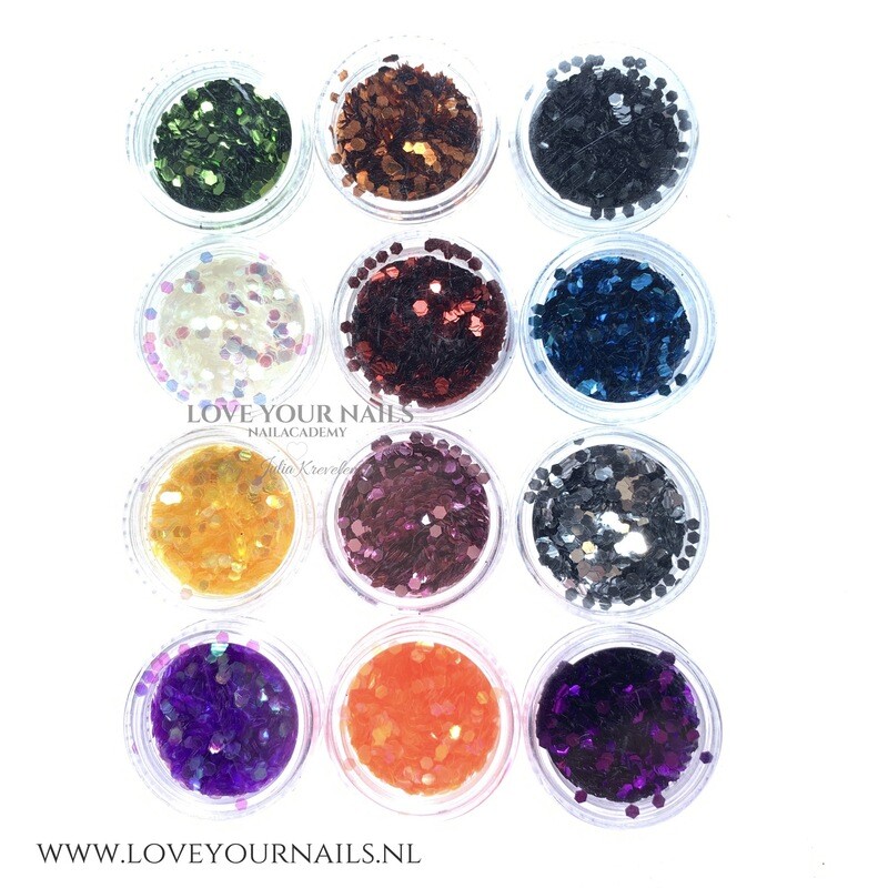 Honey comb glitter set, 12 pcs
