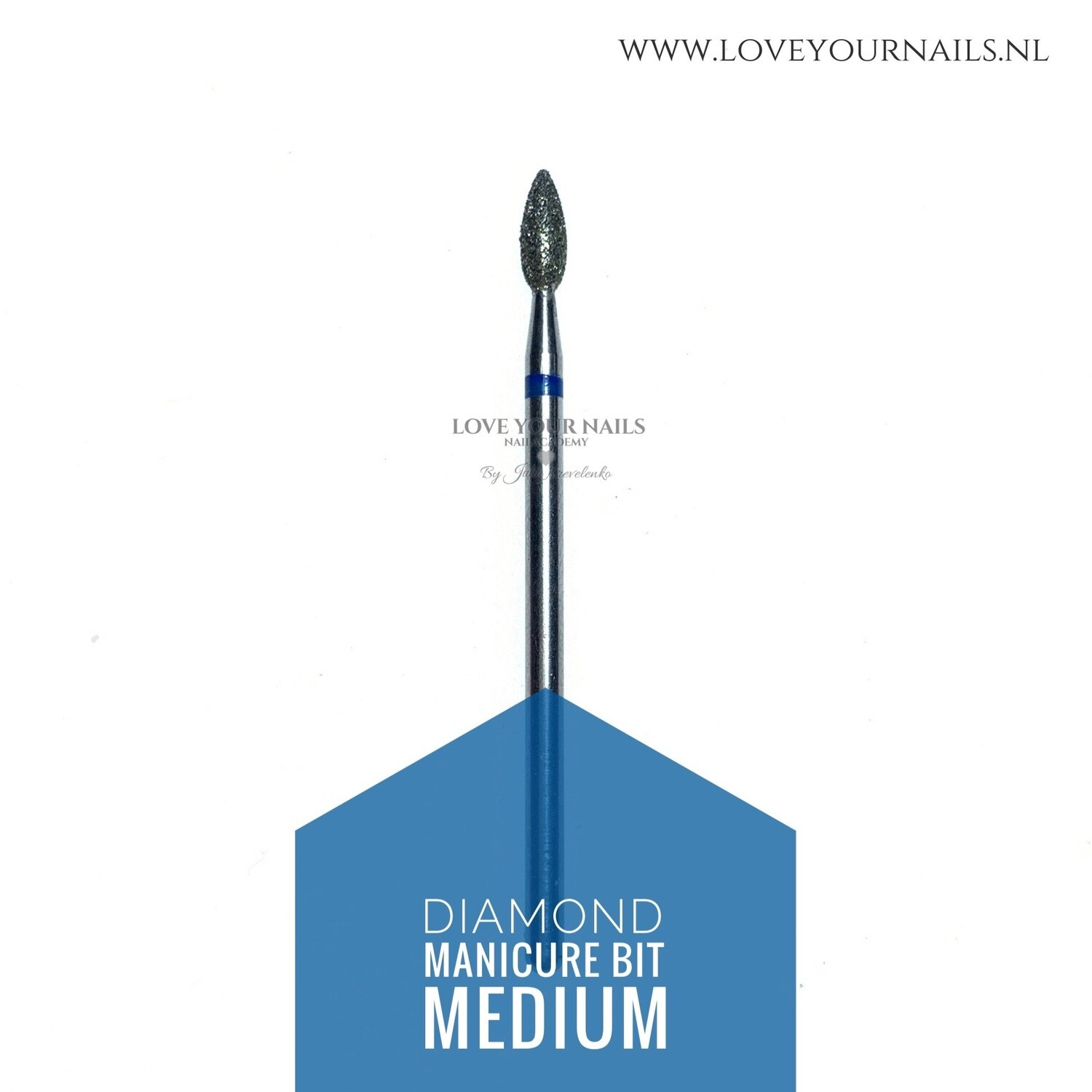 Diamond Flame bit - Medium grid- cuticle and side walls, 2,7mm