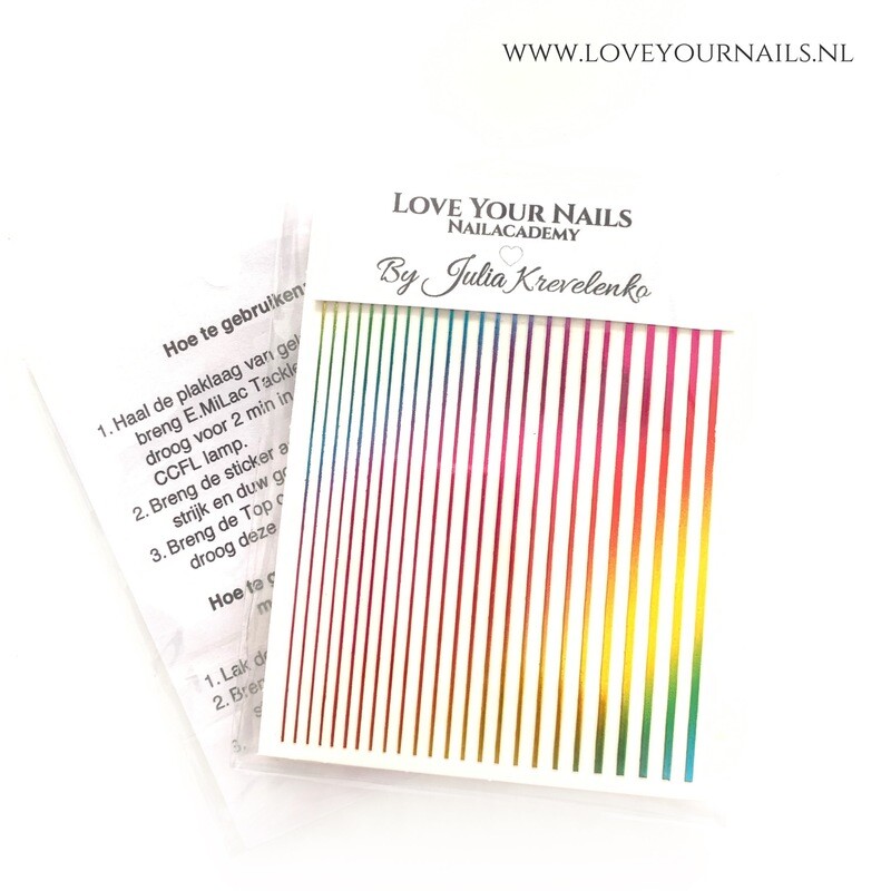 Silicone Stickers Lines Rainbow