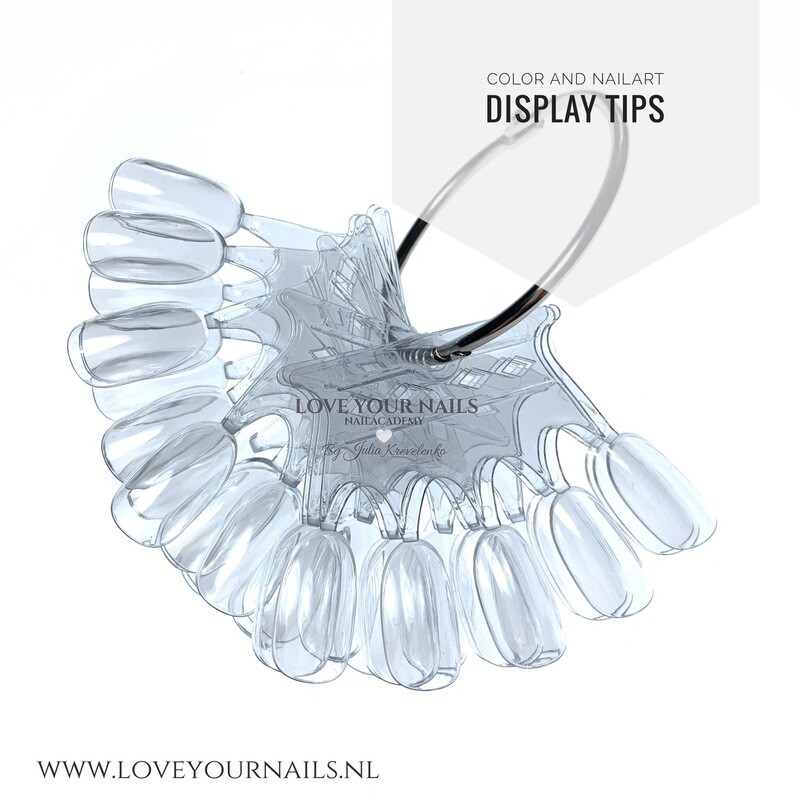 Crown Nail Display Tips naturel en clear, with Ring. 50 pcs