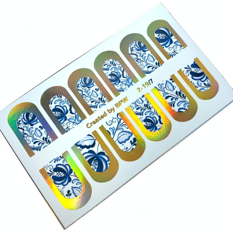 Delfts blauw met folie  2-19/7