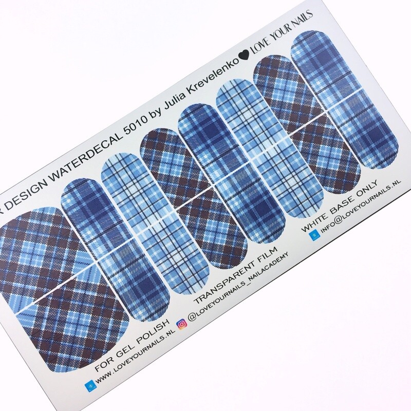 Schotse ruit motief, blauw 5010 ( 1-601) EXTRA LANG