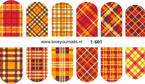 Schotse ruit motief, rood-oranje 1-601w