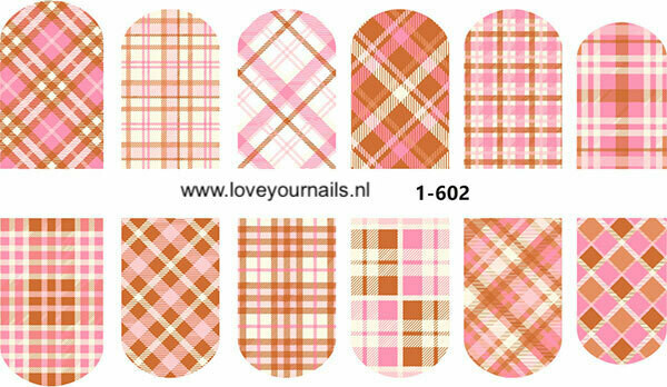 Schotse ruit motief, rose 1-602w