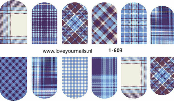 Schotse ruit motief, blauw 1-603w