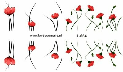 Rode bloemen  1-664