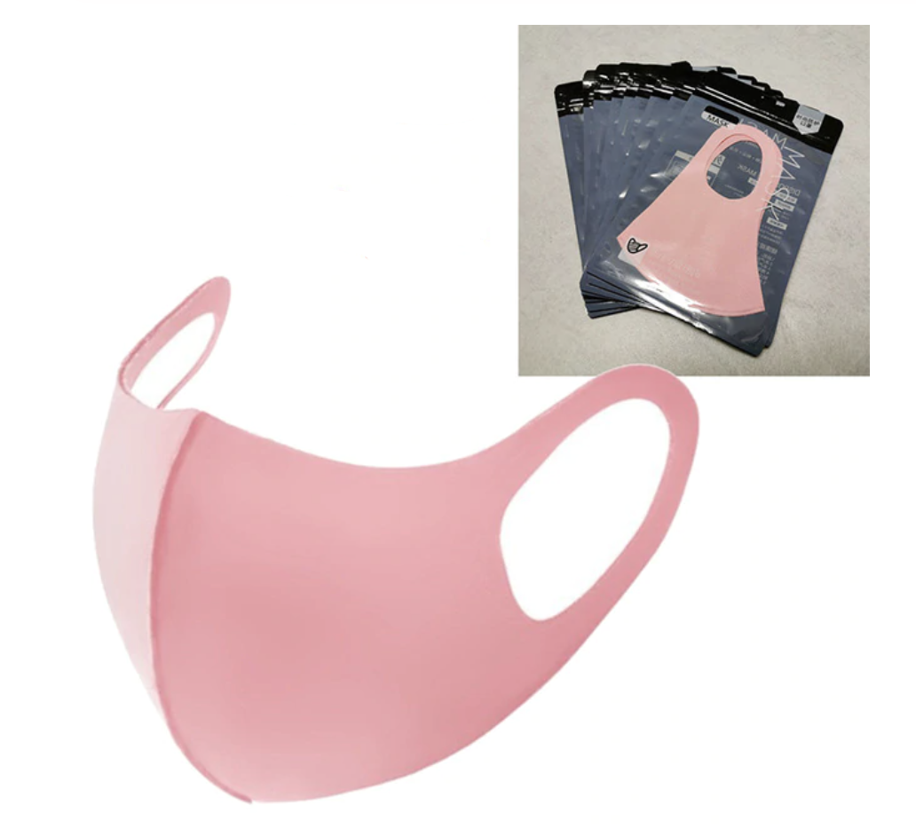 Herbruikbaar wasbaar mondmasker - 1 st, roze