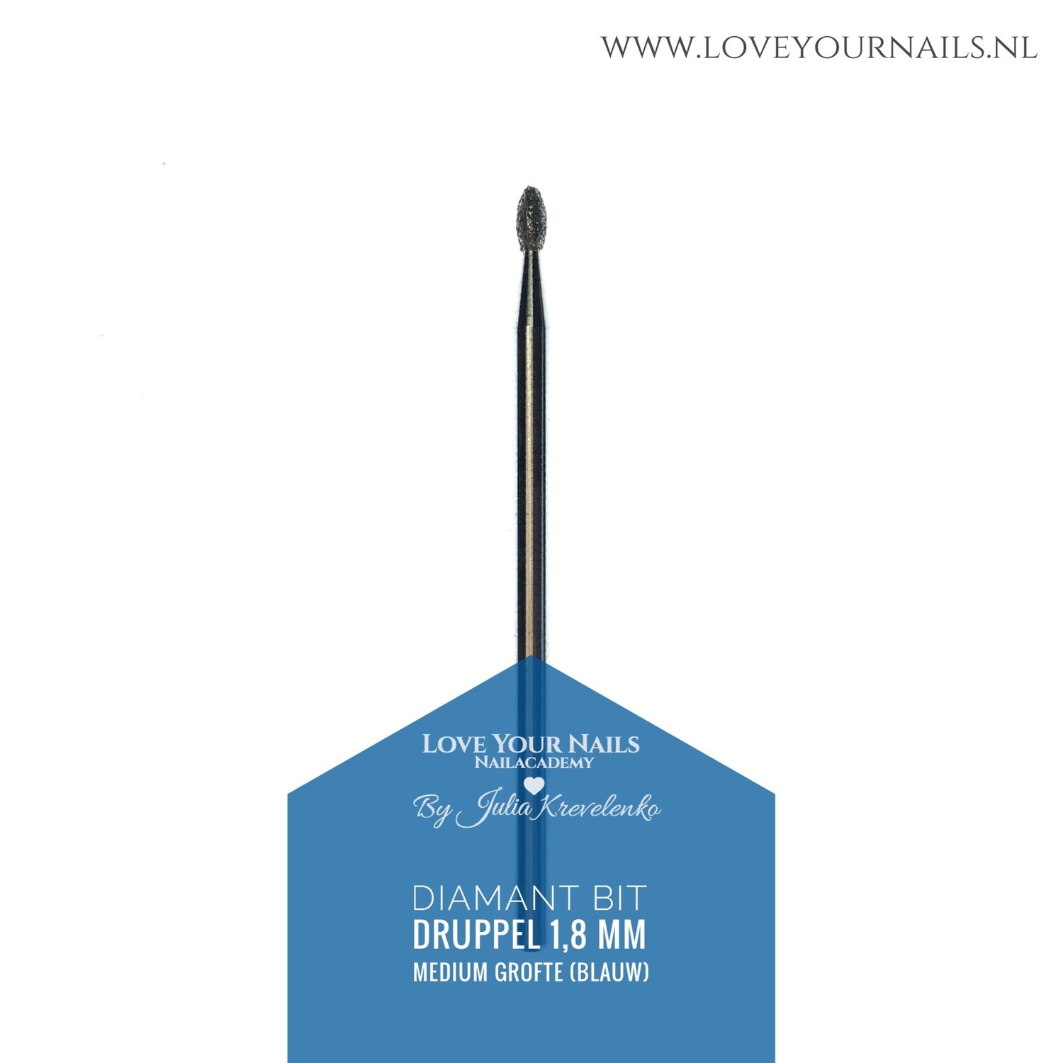Diamant freesbit veilig druppel - medium, Size: d 1,8 mm