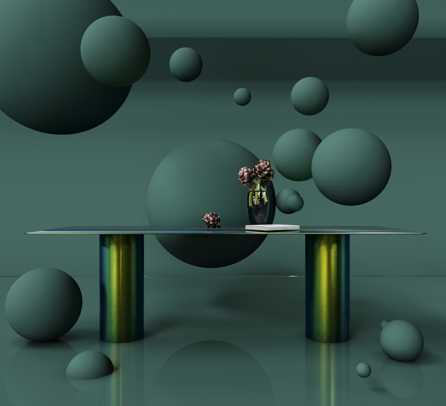 Dining table(Green)
Alchemist furniture line (modular table with lifting mechanism)