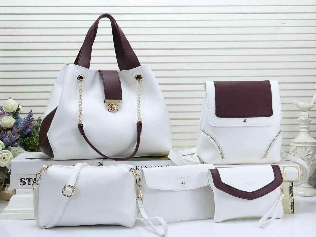 CHANNEL WOMEN&#39;S 5-in-1 LEATHER HANDBAG SET