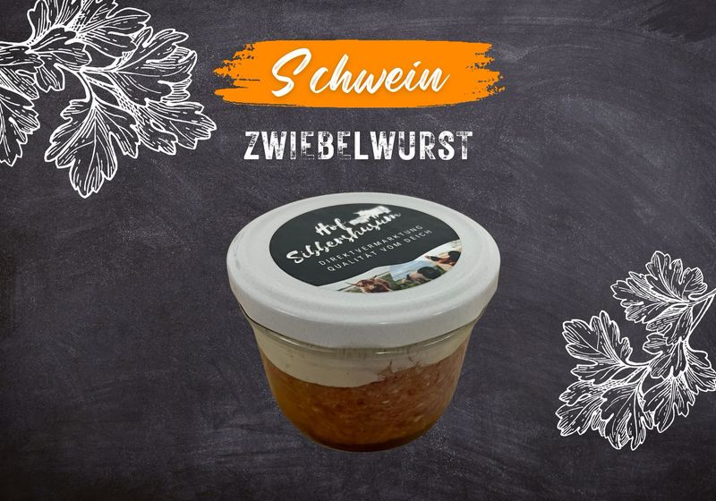 gekochte Zwiebelwurst im Glas gekochte Zwiebelwurst im Glas