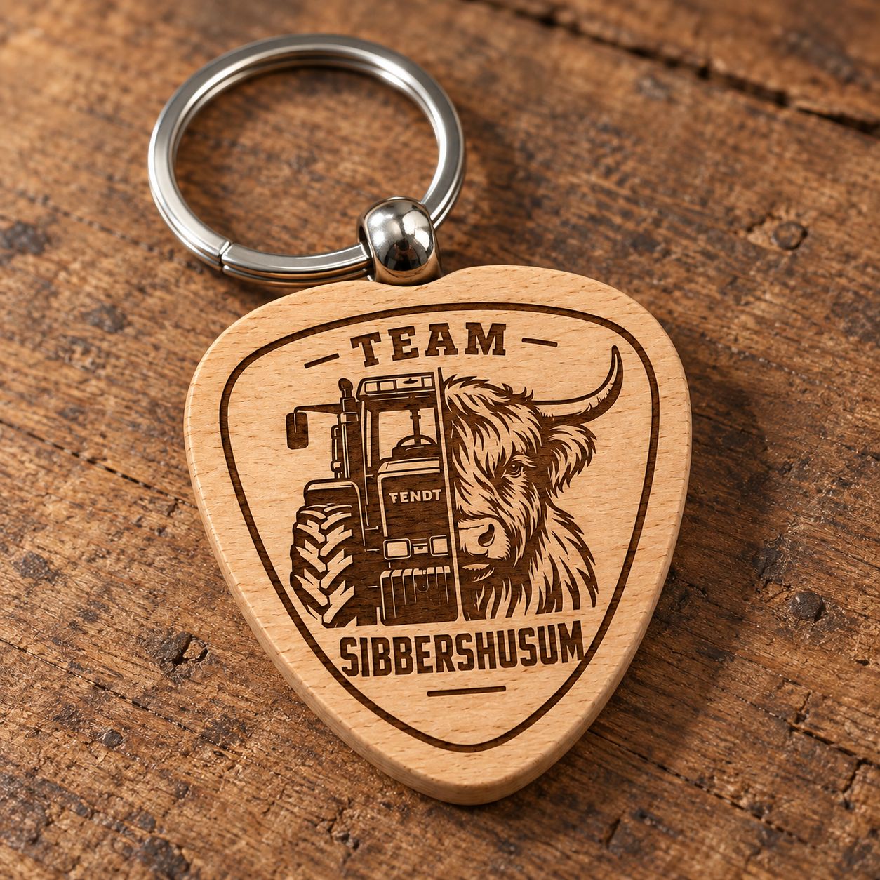 Schlüsselanhänger Team Sibbershusum Holz