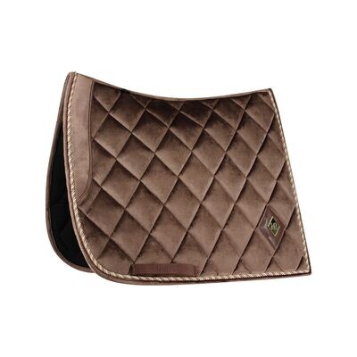 Mrs Ros ICONIC Dressuur Zadeldekje - Velvet Taupe &amp; Burgundy