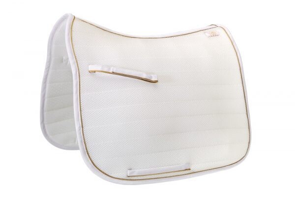 Cal Rei Dressuur Zadeldekje - Diamond White - gold