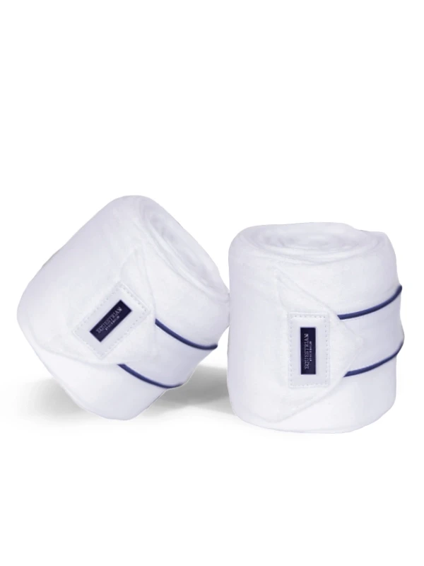 Equestrian Stockholm Bandages - White Blue Meadow