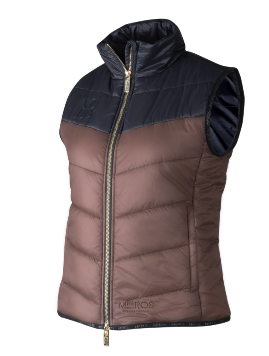 Mrs Ros Bodywarmer - Black/Taupe Autumn Crush