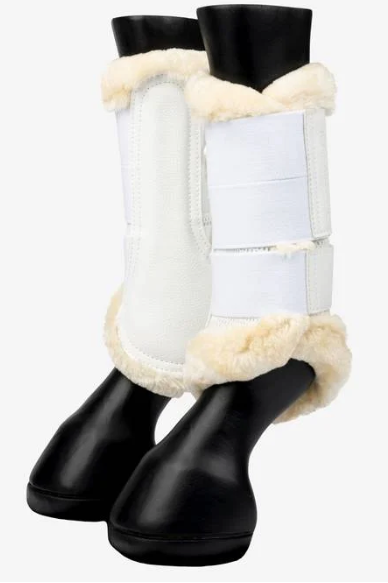 LeMieux Fleece Edged Mesh Brushing Boots - Wit