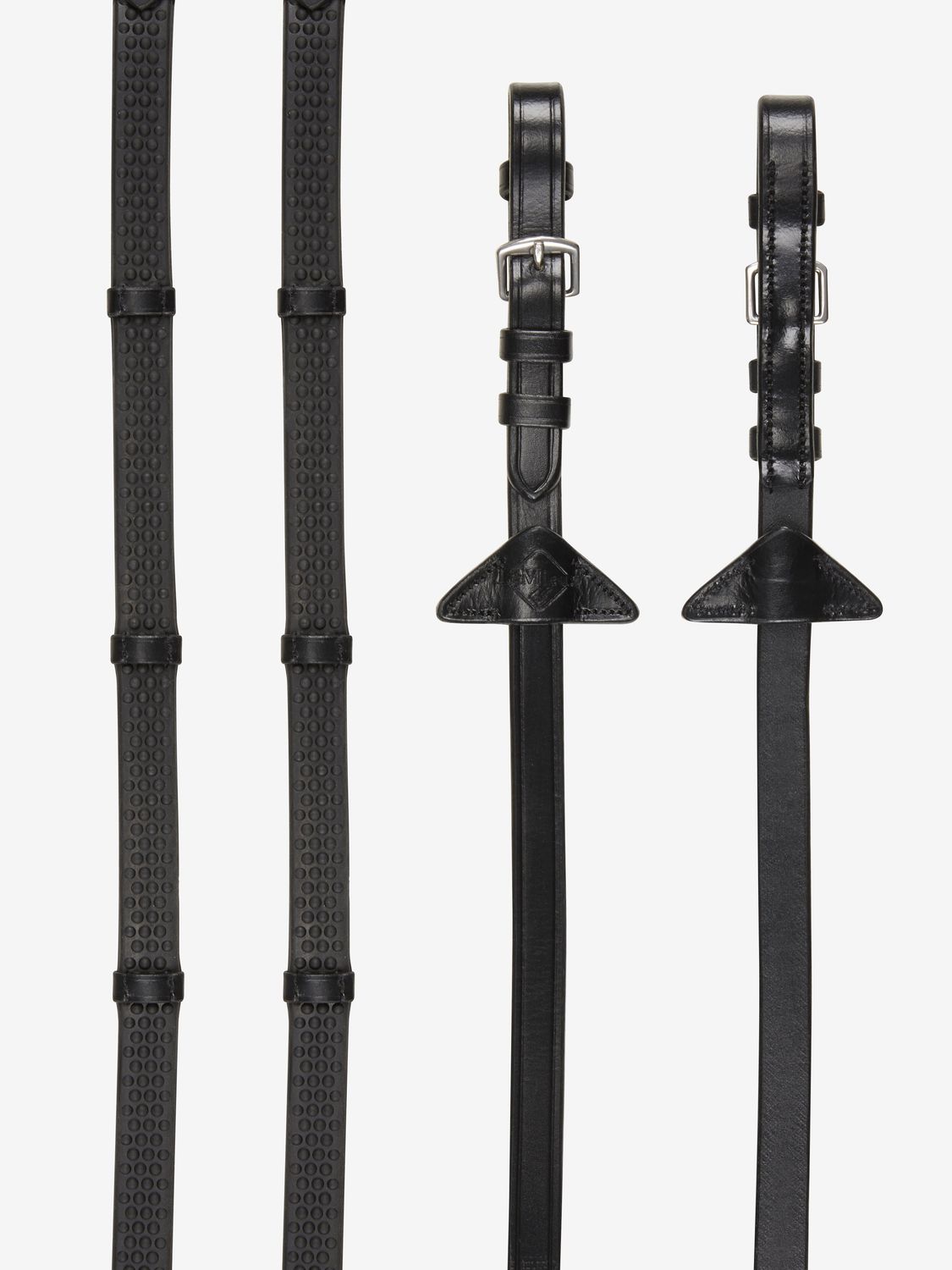 LeMieux - Zacht Rubberen Teugels met Stoppers Black/Silver