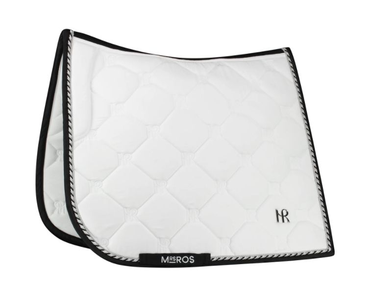 Mrs Ros CHARMER Dressuur Zadeldekje - White Suede