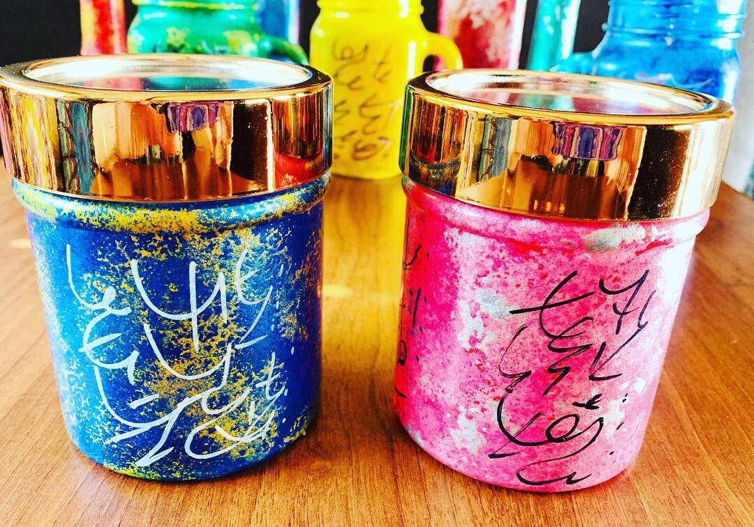 2, 10 oz. Reiki Charged Glass Jars with Screw on Lids
