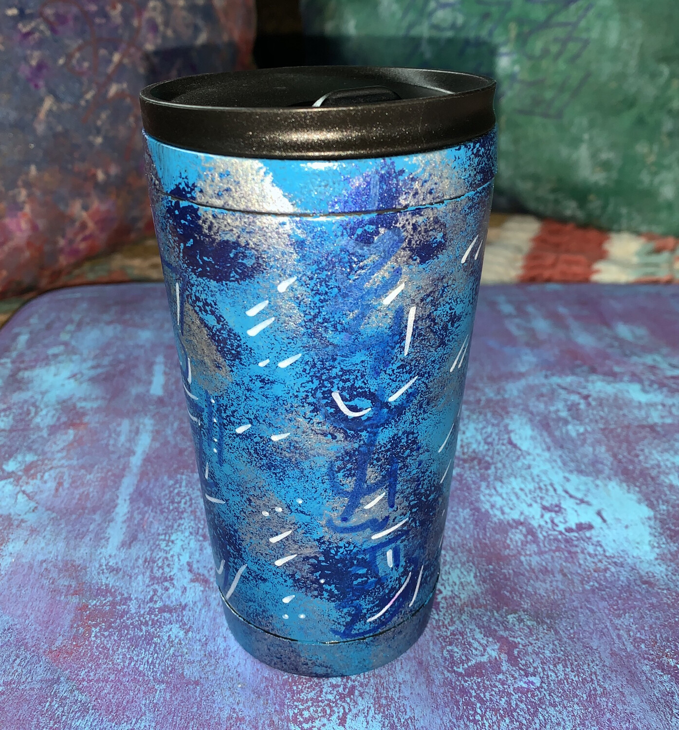 Reiki charged Blue 12 Oz. Stainless Steel Coffee Cup