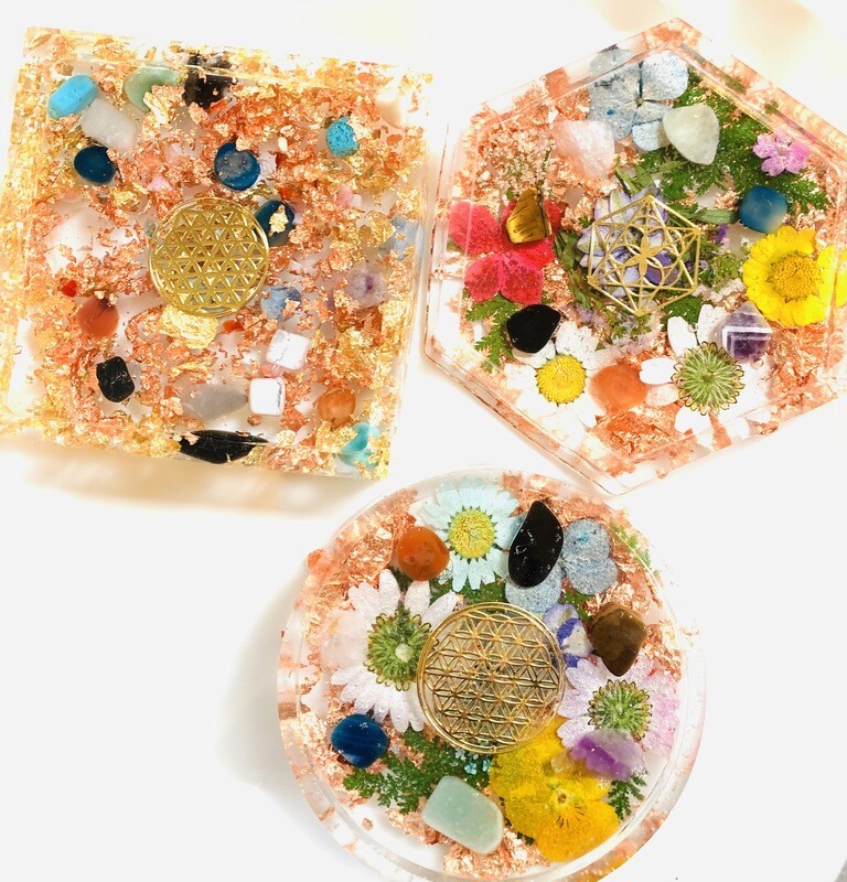 Reiki Charged Chakra Stone Coasters