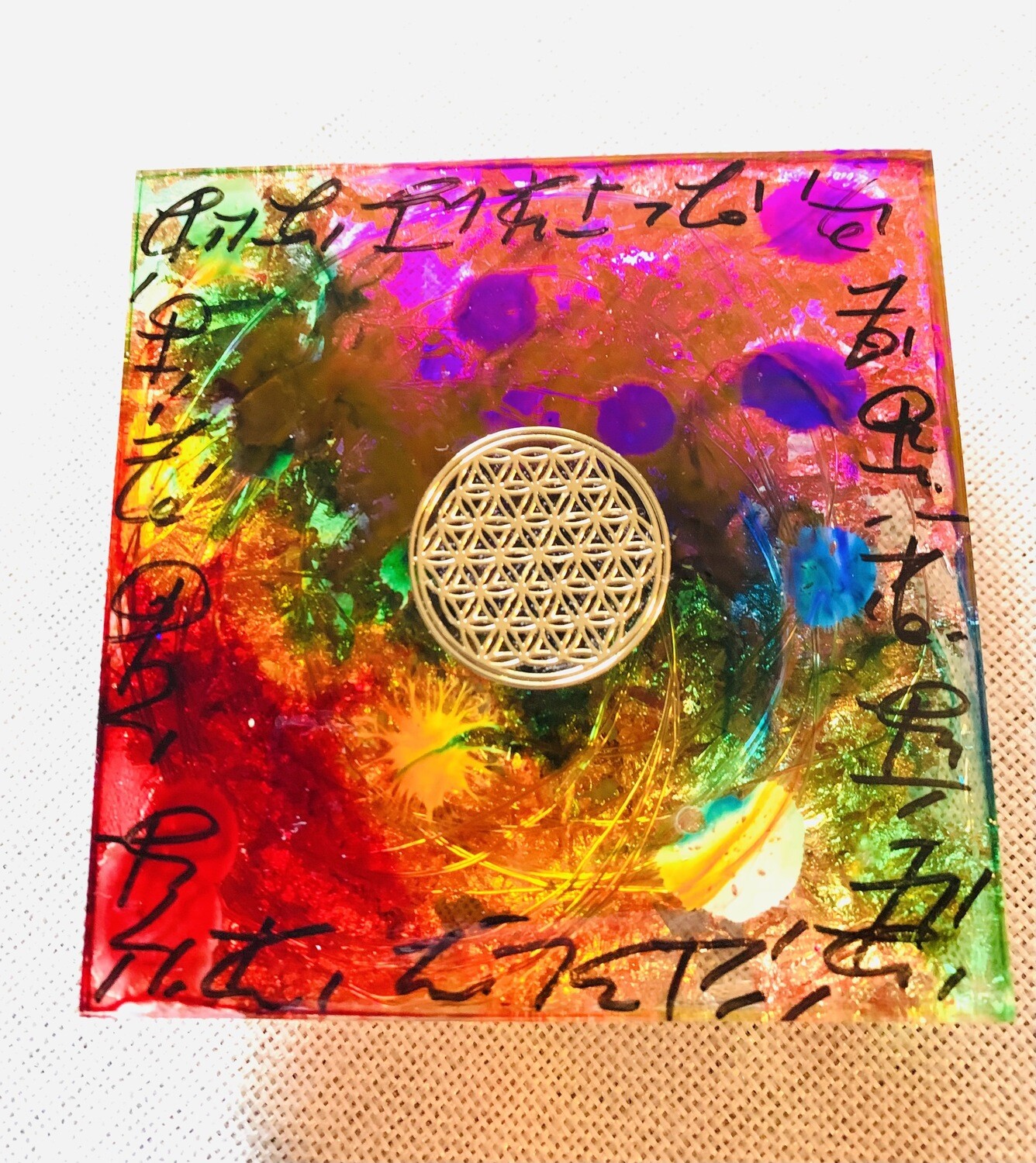 Reiki Charged orgonite Chakra lamp