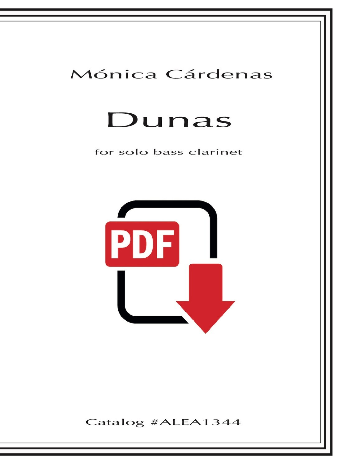 Cardenas: Dunas for solo bass clarinet (PDF)