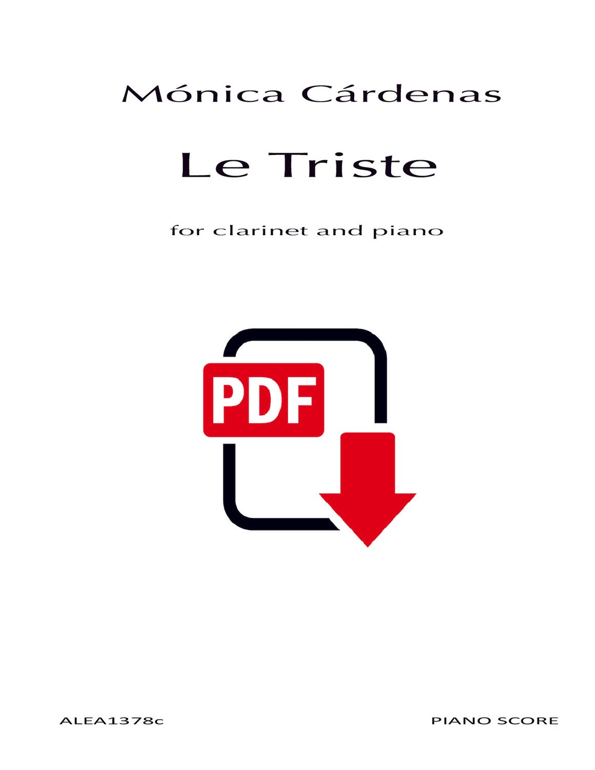 Cardenas: Le Triste for clarinet and piano (PDF)