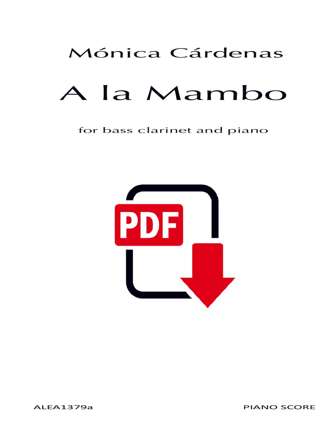 Cardenas: A la Mambo for bass clarinet and piano (PDF)