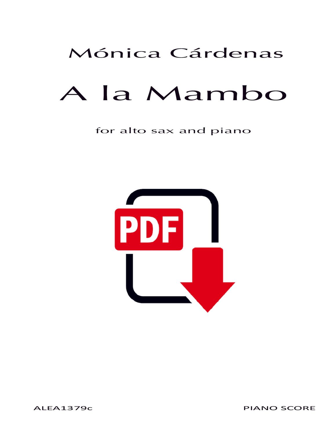 Cardenas: A la Mambo for alto sax and piano (PDF)