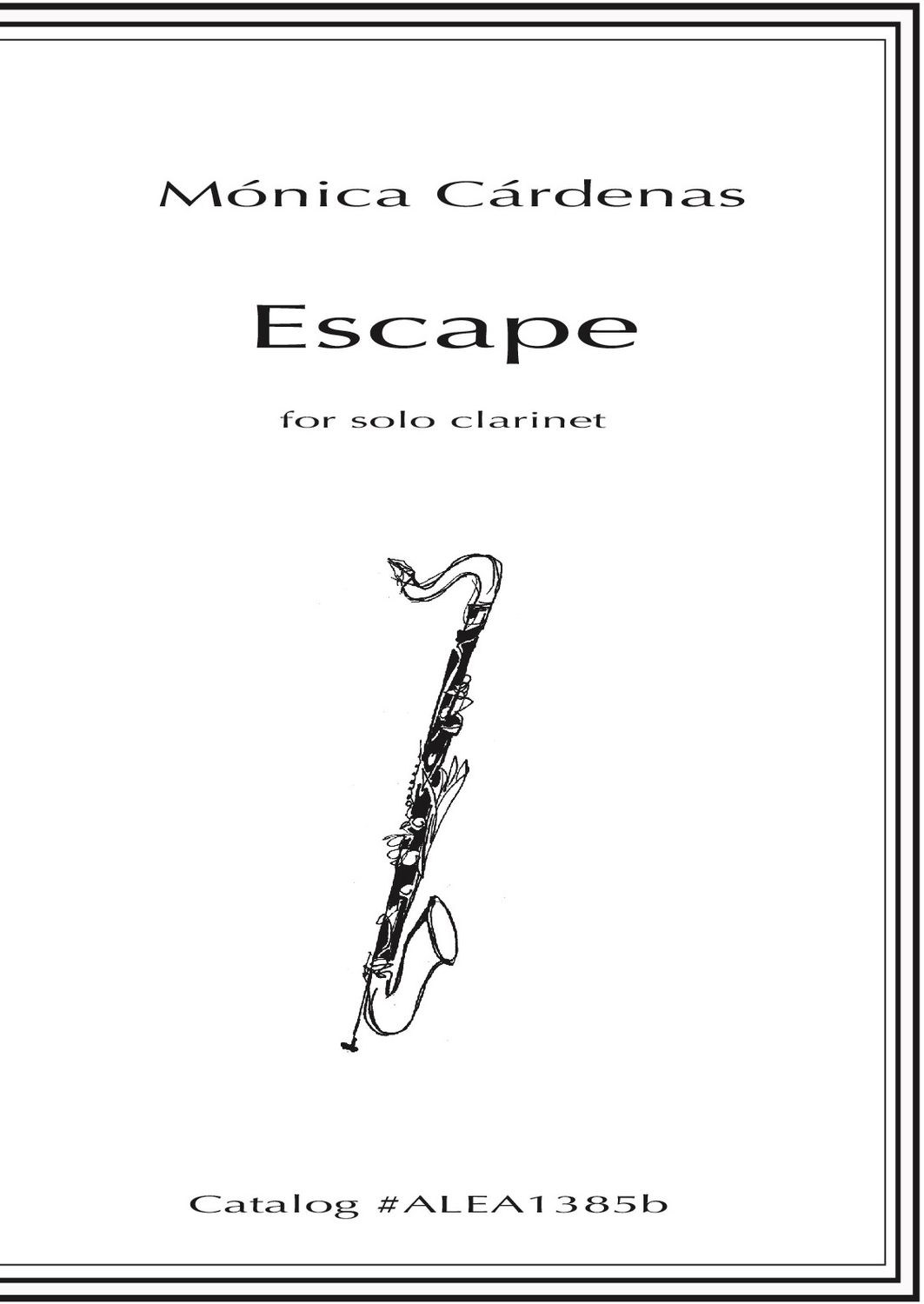 Cardenas: Escape for solo clarinet (Hard Copy)