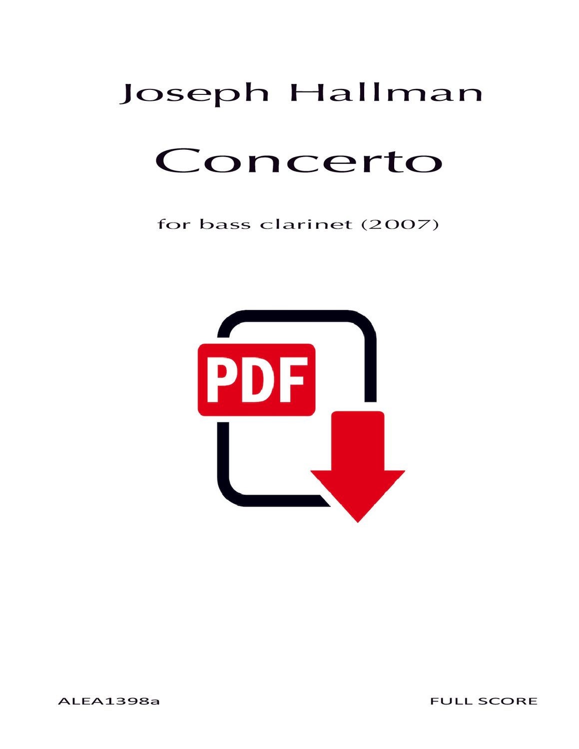 Hallman: Concerto for bass clarinet (PDF-full score/parts)