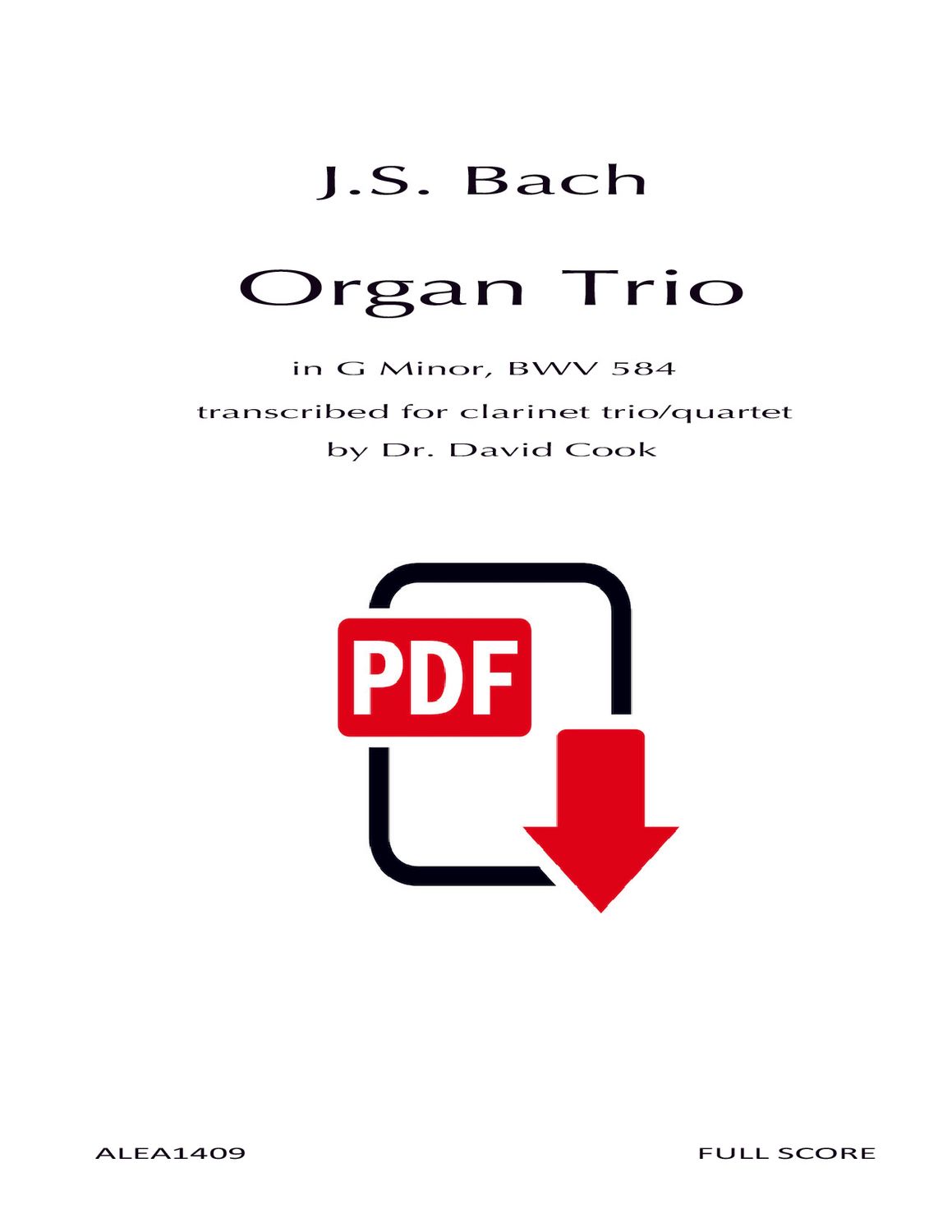 Bach: Organ Trio BWV 584 (PDF)