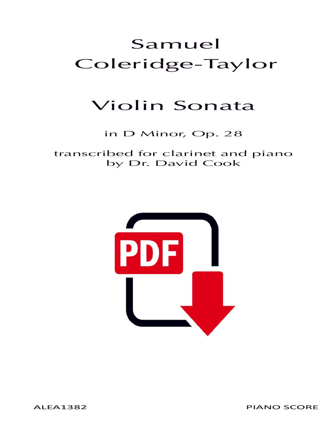 Coleridge-Taylor: Sonata Op. 28 (PDF)