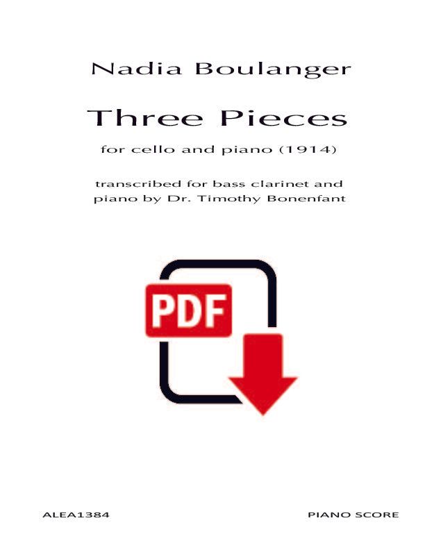Boulanger: Three Pieces - transposed (PDF)