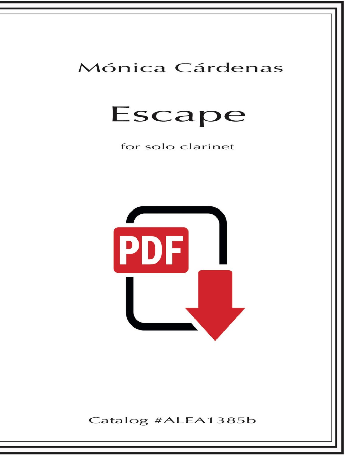 Cardenas: Escape for solo clarinet (PDF)
