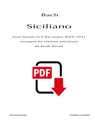Bach: Siciliano for Clarinet &amp; Piano (PDF)