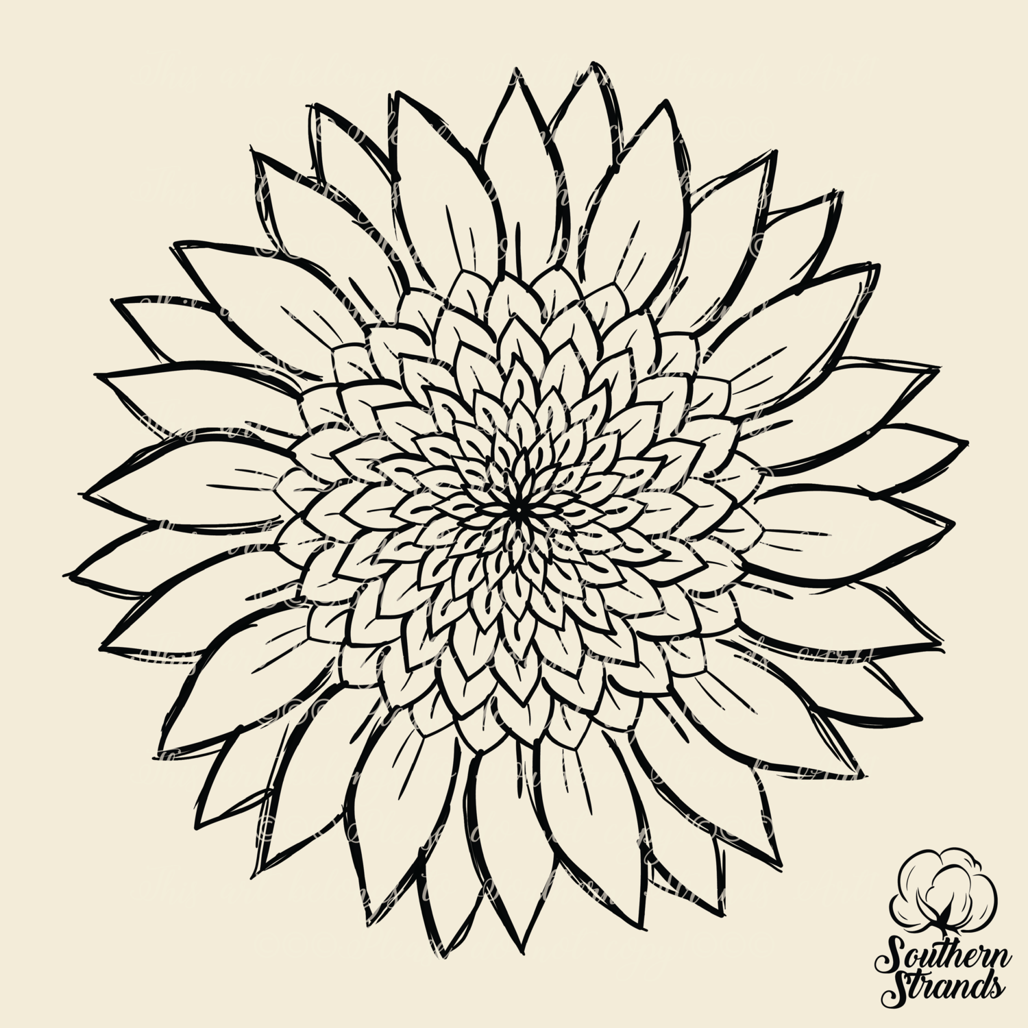 Sunflower - Outline