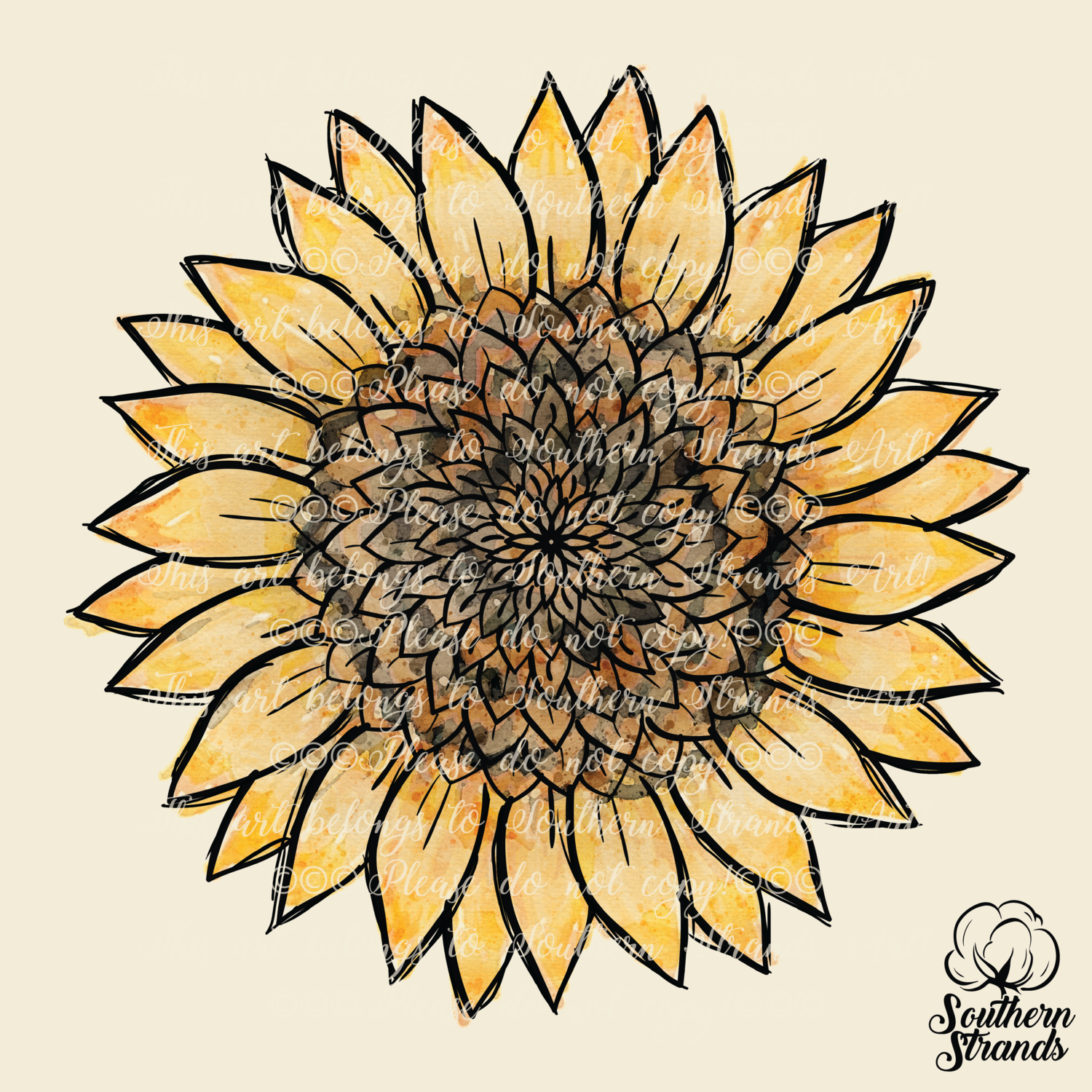Watercolor Sunflower