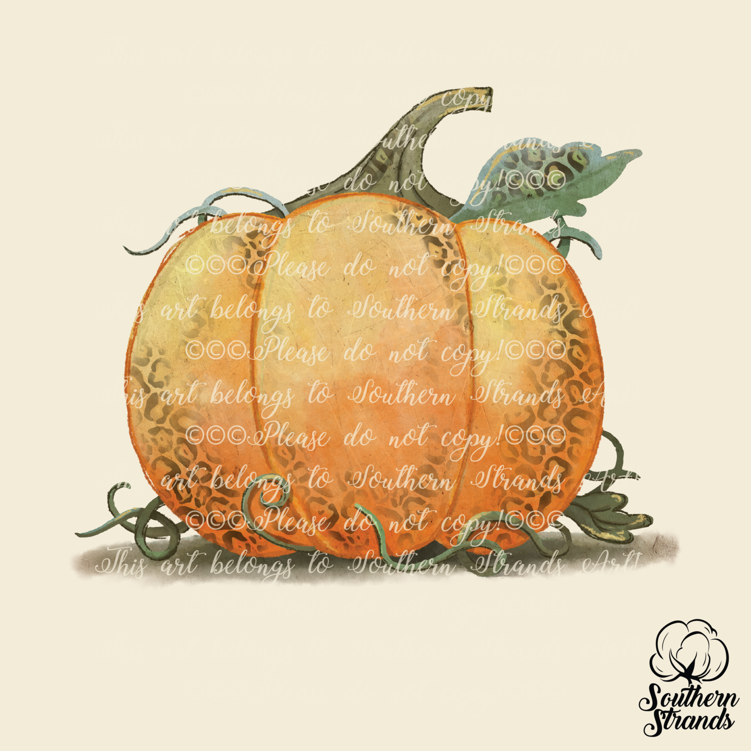 Watercolor Leopard Pumpkin