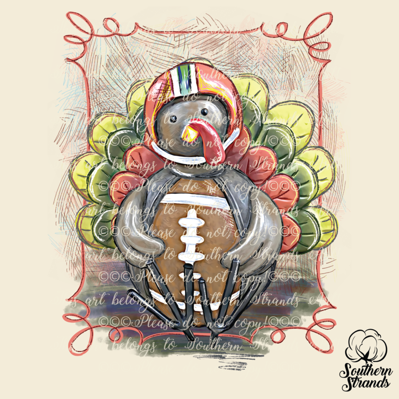 Watercolor Football Turkey