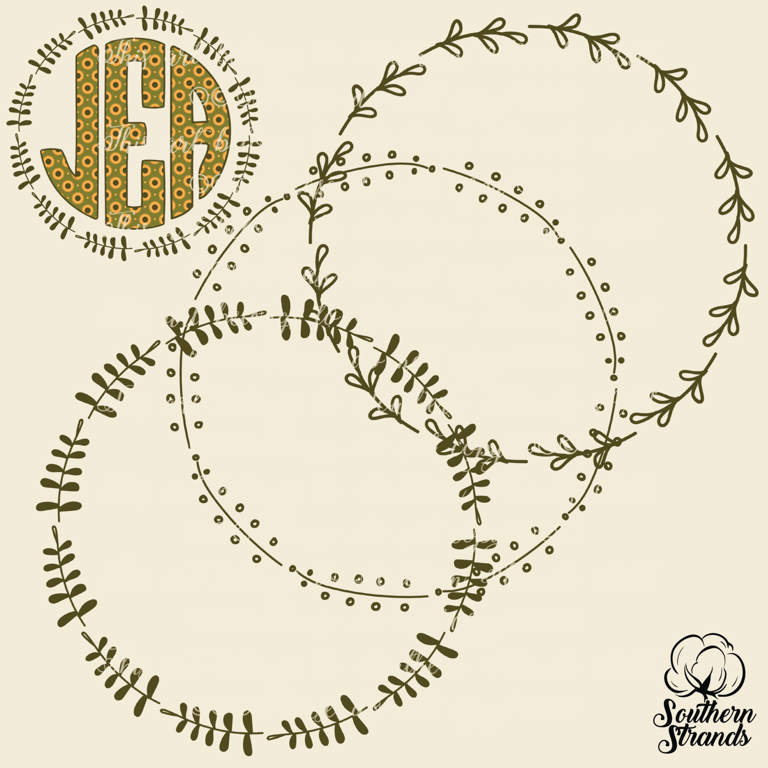 Fall Circle Alpha Frame Collection | 3 frames