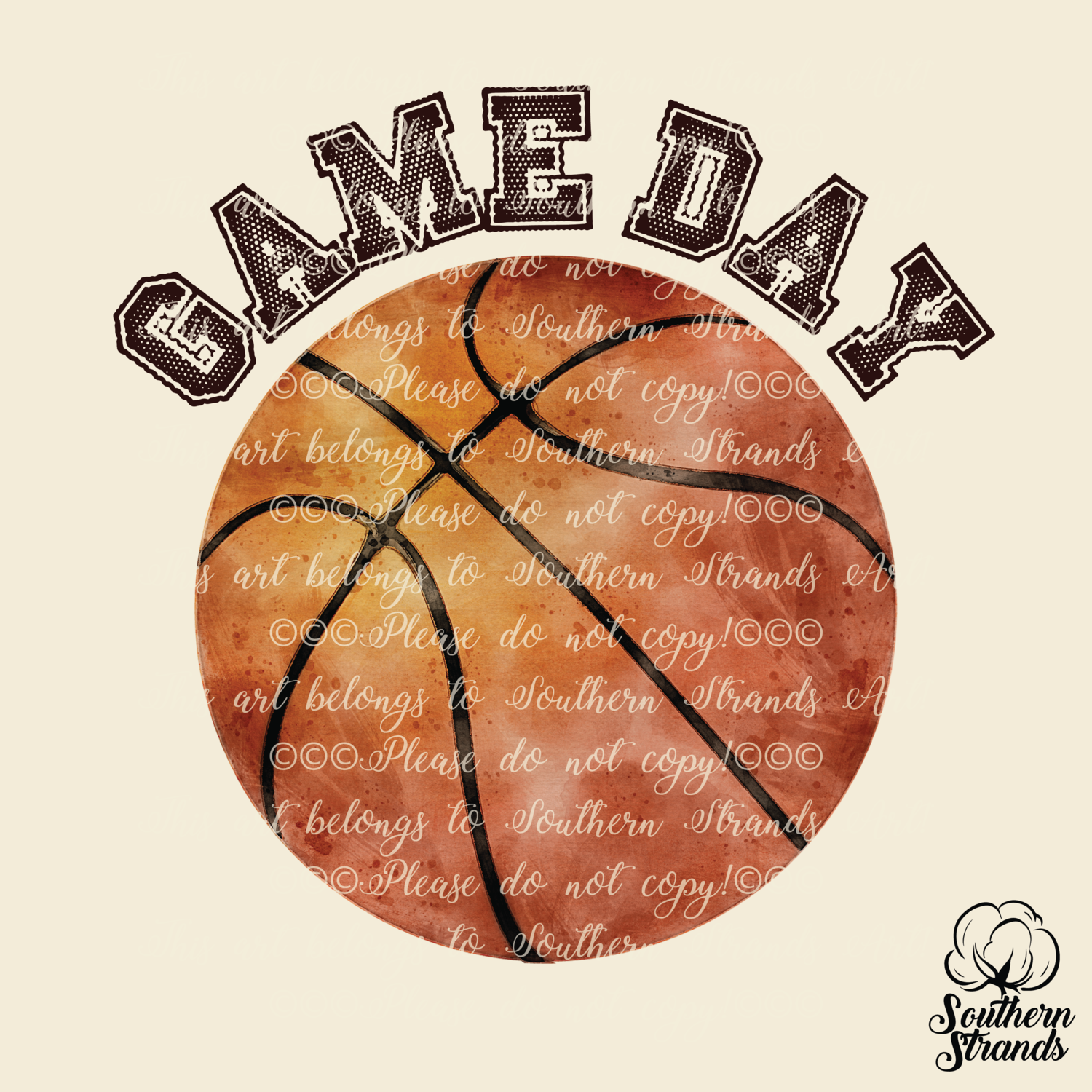 Game Day Watercolor Basketball