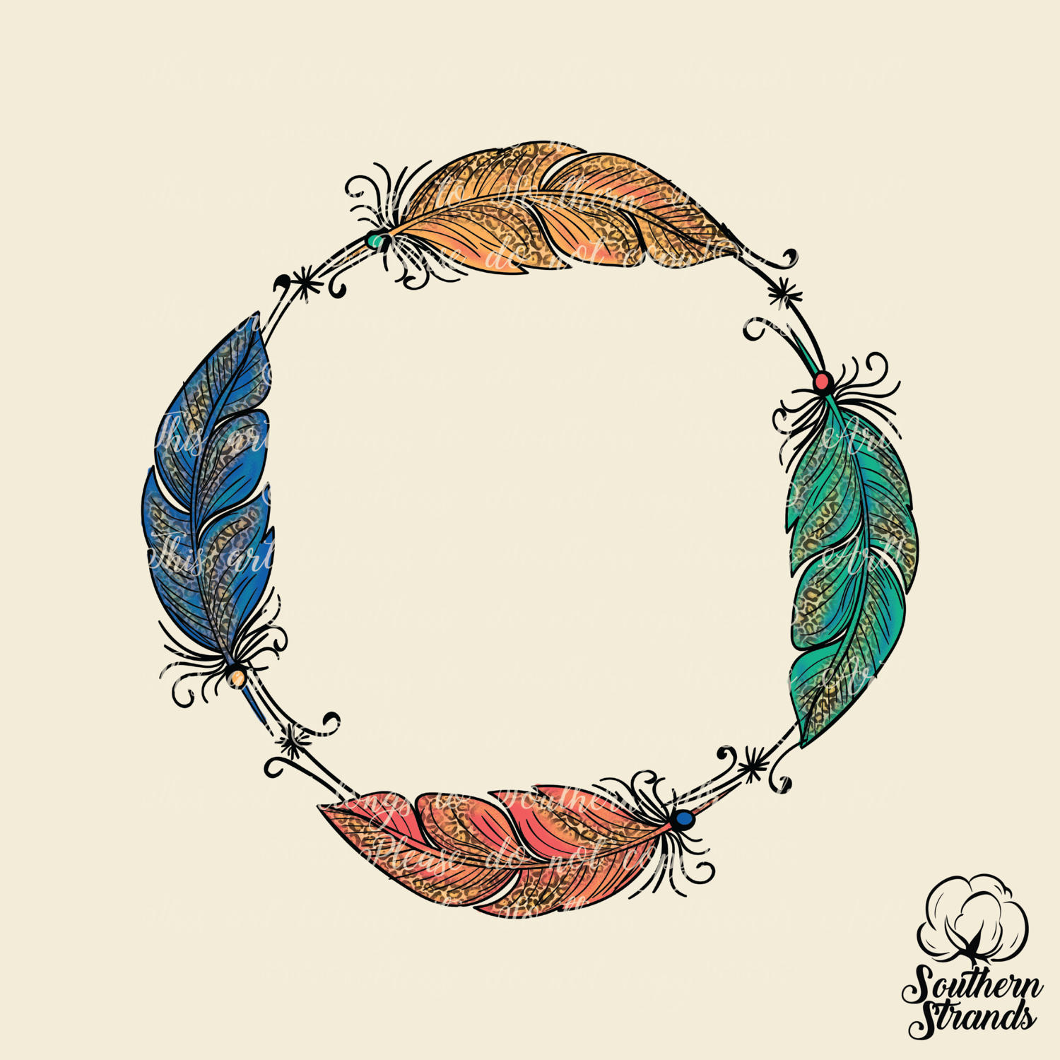 Feather Alpha Frame Colored Leopard
