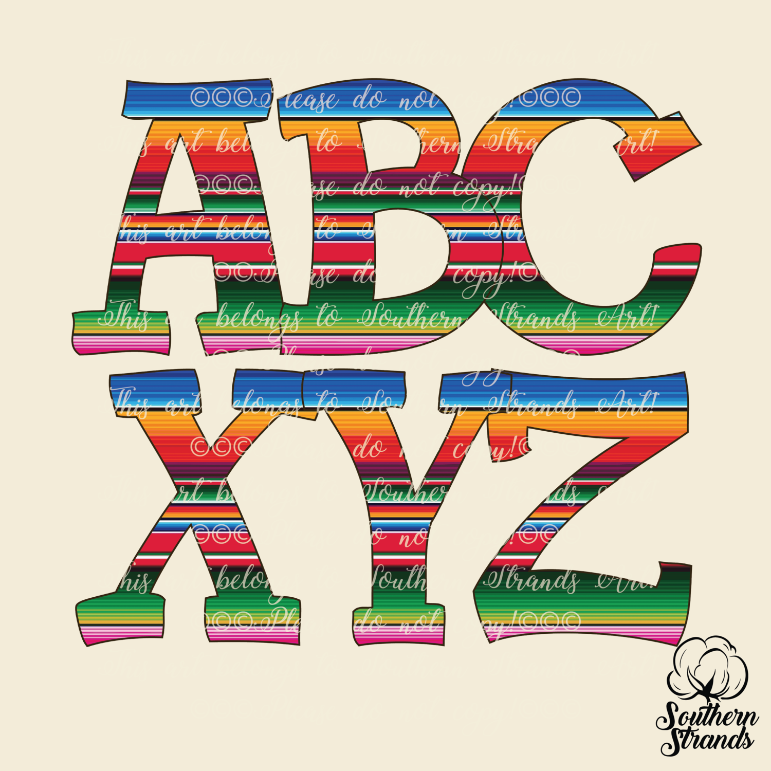Hand Written Serape Alpha