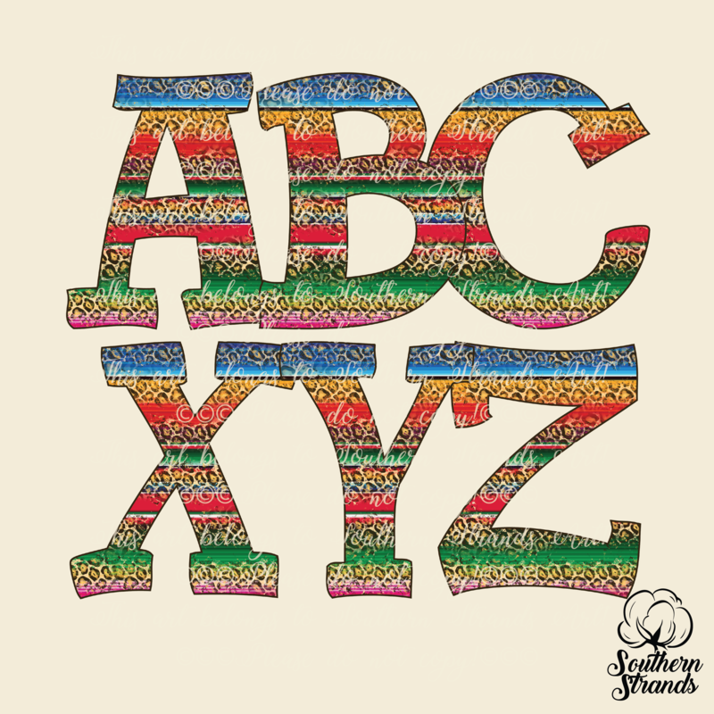 Hand Written Serape Leopard Alpha