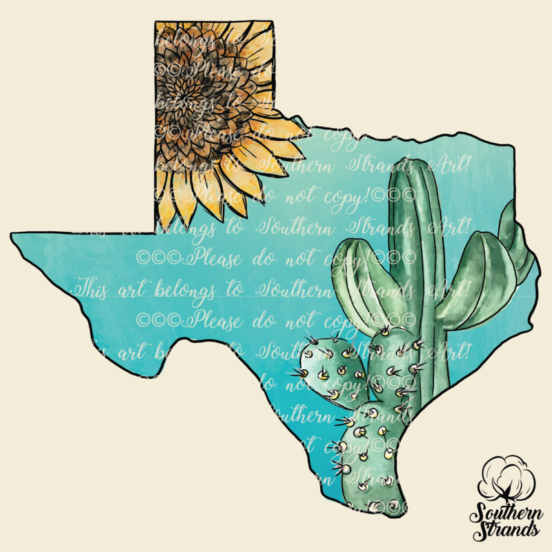 Watercolor Texas Collage